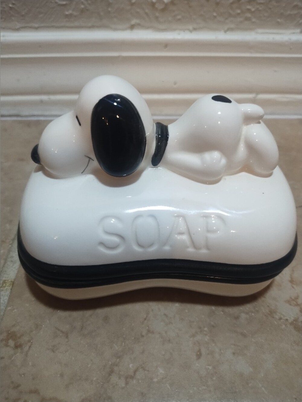 Vintage Snoopy Soap Dish Ceramic 1966